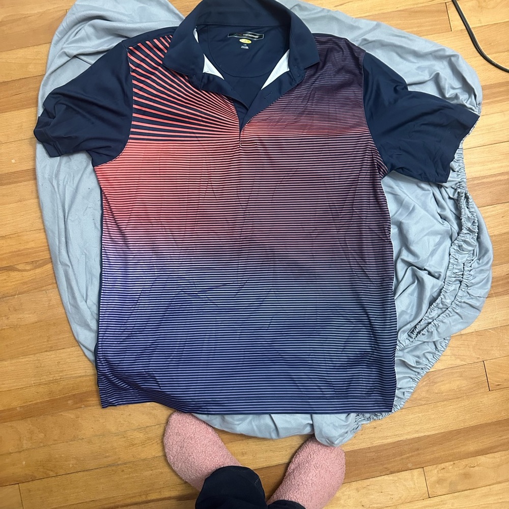 Greg Norman Collection Red and Blue Men's Jersey Shirt